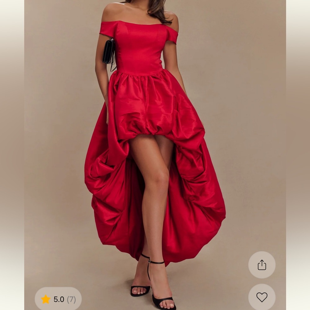 Meshki Amelia Bubble Maxi Dress- Red